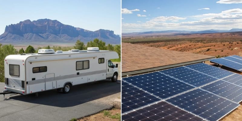 RV and solar panels energy applications