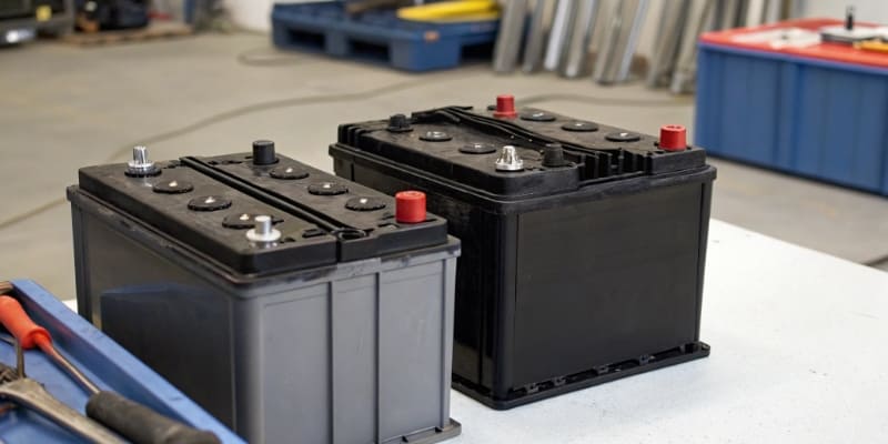 A side-by-side comparison of a standard and a high-capacity battery with cost icons