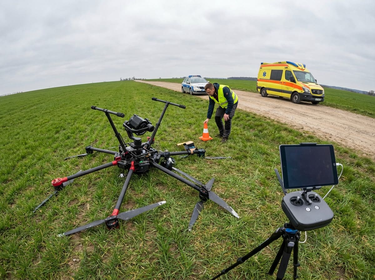 AI in Autonomous UAS Operations A futuristic drone flying over a smart city, illustrating AI-powered autonomous operation
