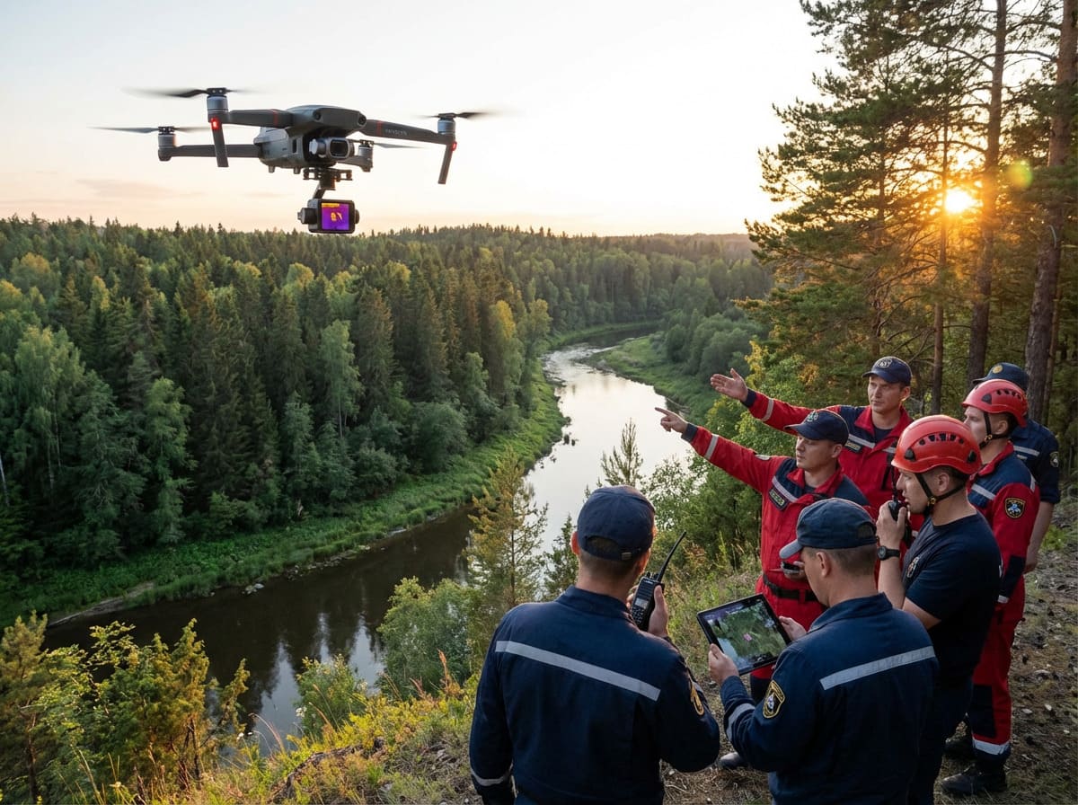 Public Safety Drone in Action UAS drone used by firefighters