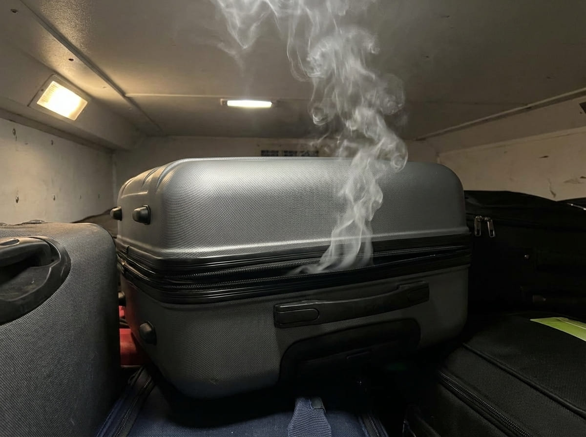 A lithium-ion battery showing signs of damage and overheating