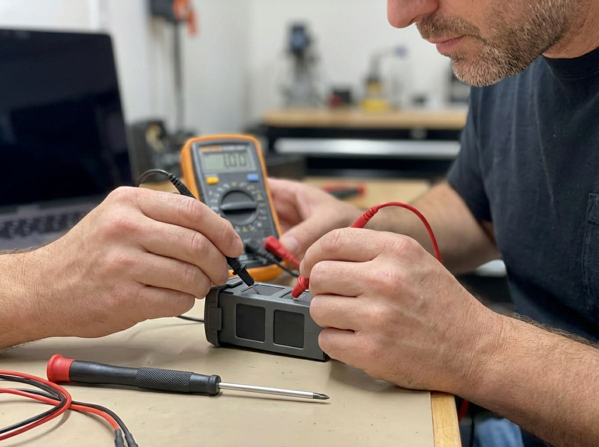 Quantifying Intangible Drone Benefits A safety inspector using a tablet to review drone footage of a wind turbine