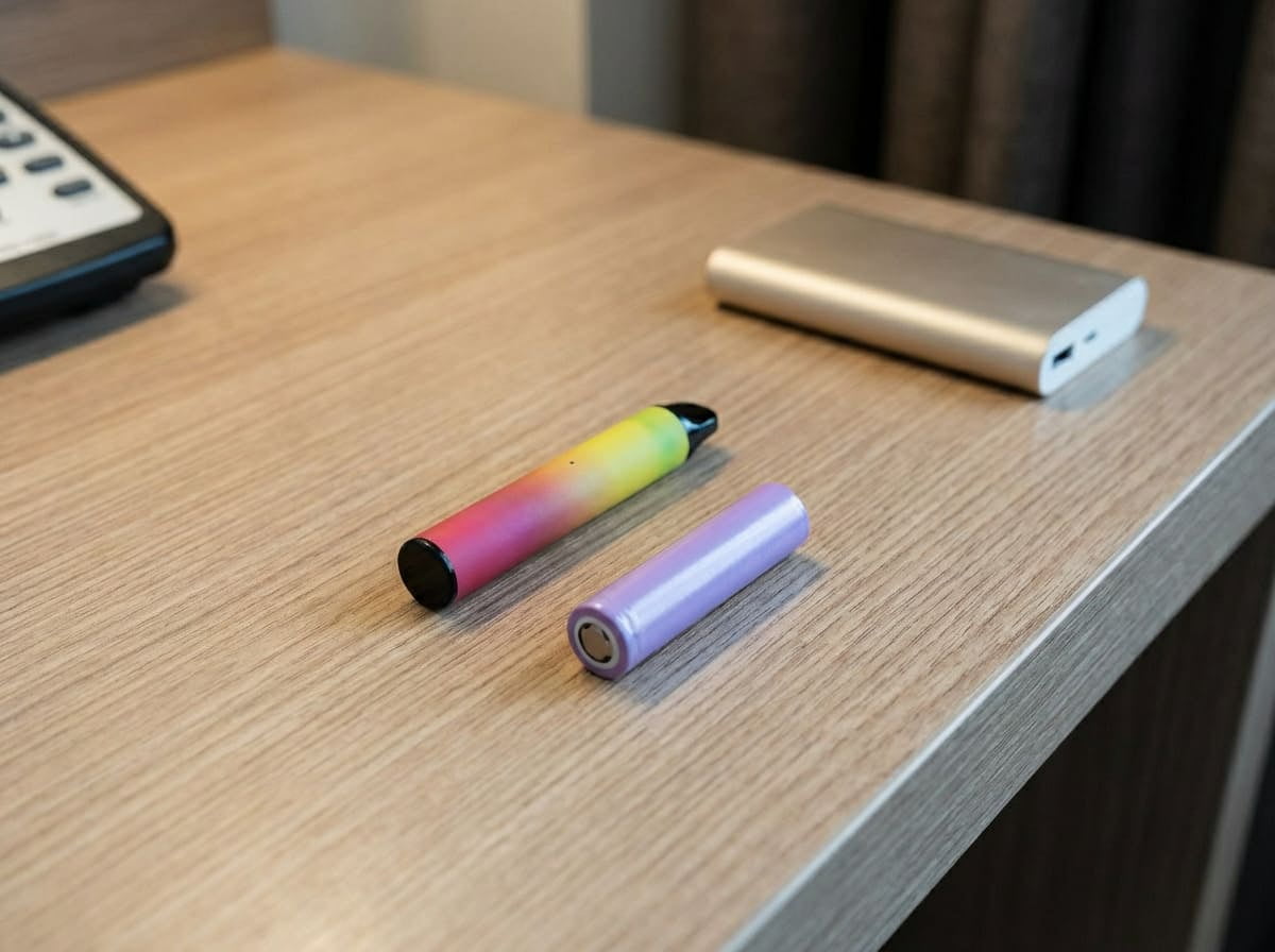 A collection of disposable vapes in a clear plastic bag