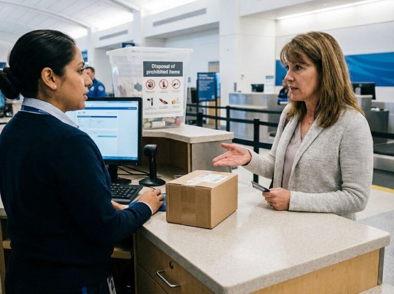 Passenger shipping package after security screening
