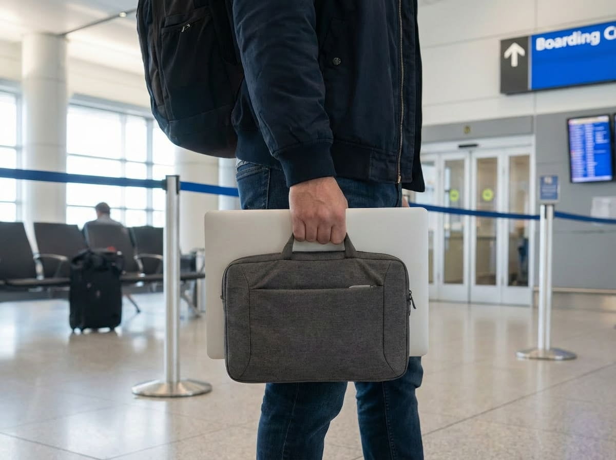 Laptop Battery Wh Rating for Flights A person using a laptop on a plane