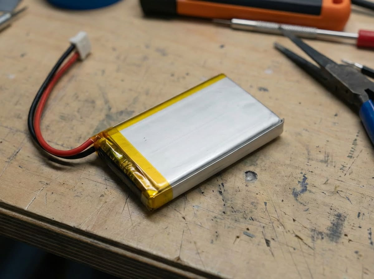 Safe Air Travel with LiPo Drone Batteries A set of LiPo drone batteries in a fire-safe bag