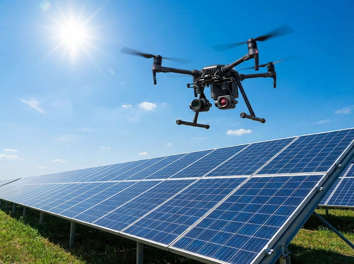 UAS Infrared Solar Inspection Drone infrared inspection of solar panels