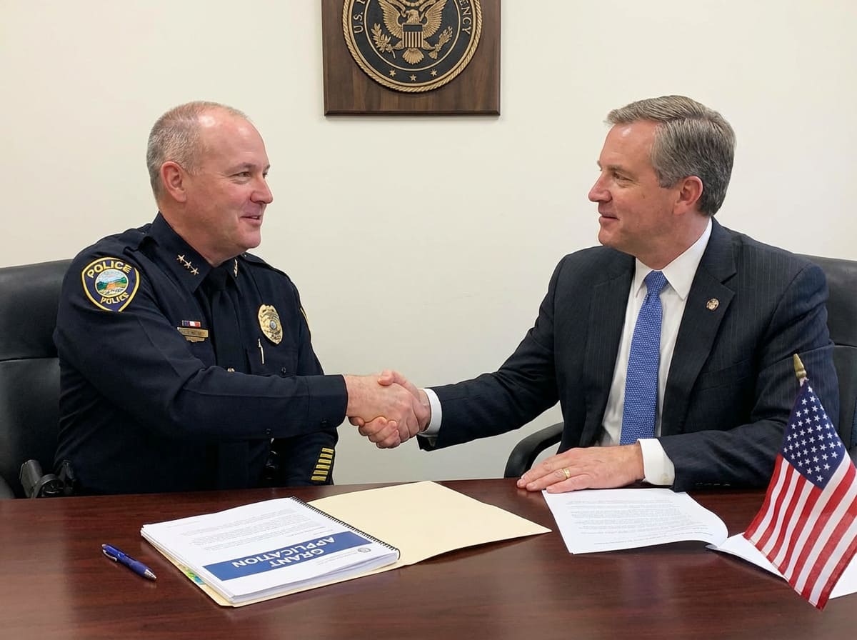 Federal Grants for Public Safety Drones A document with a grant approval stamp on it